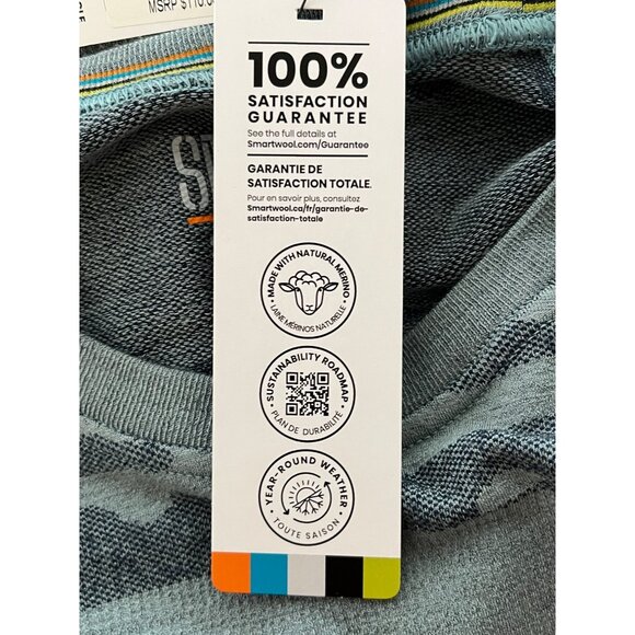 Smartwool Intraknit Men's Crew Neck Merino Wool Blend Sweater Gray Camouflage - Picture 7 of 10